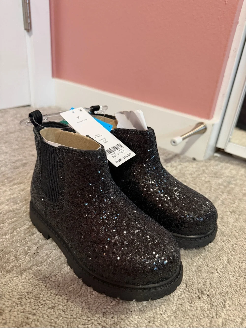 Kids Sparkle Chelsea Boots - Black